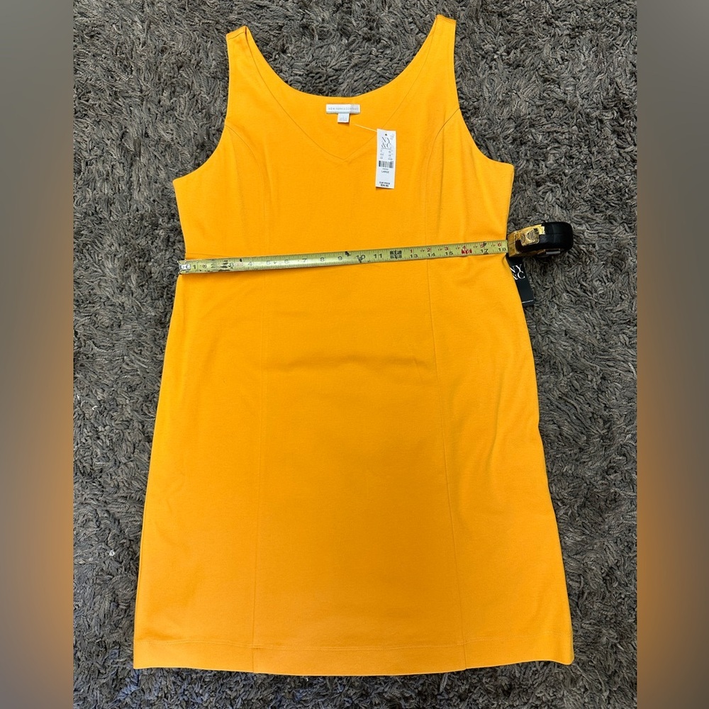 New York & Company Yellow Sleeveless Mini Dress